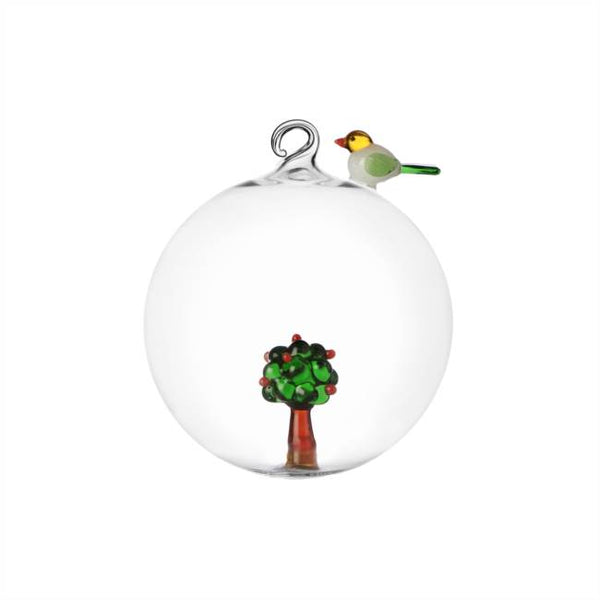 Christmas ball apple tree-bird 10 cm. ICHENDORF