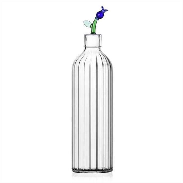 Botanica Collection; Optical Bottle with Blue Flower