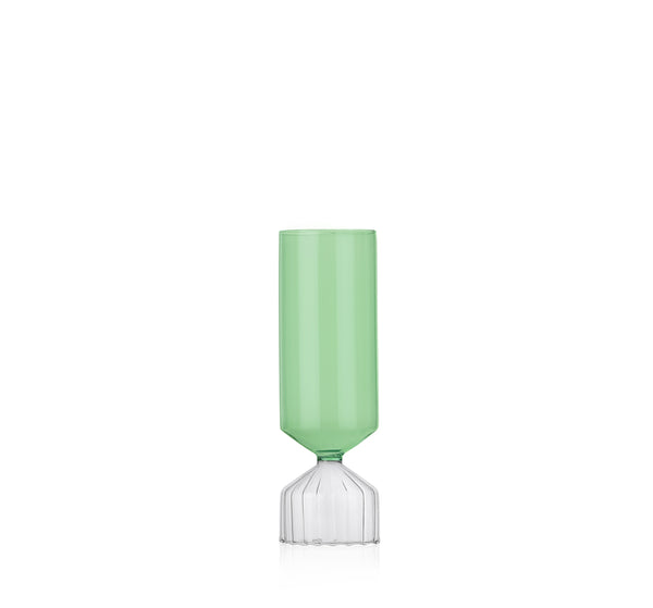 Bouquet Collection; Glass Vase - Clear/Green 28cm