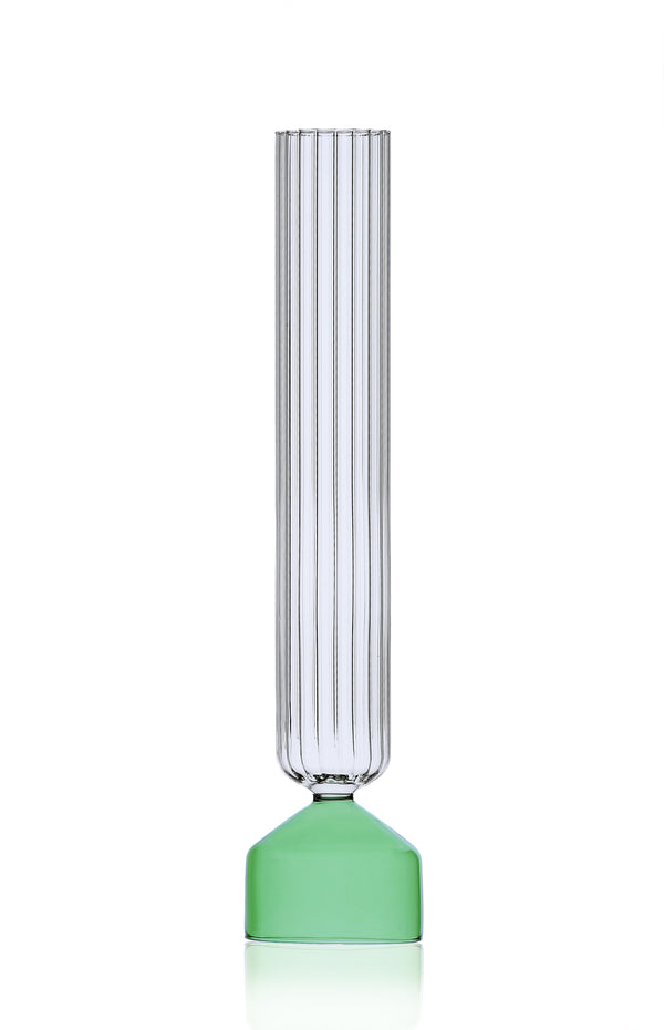 Tall Vase Green/optic Clear - Bouquet Collection