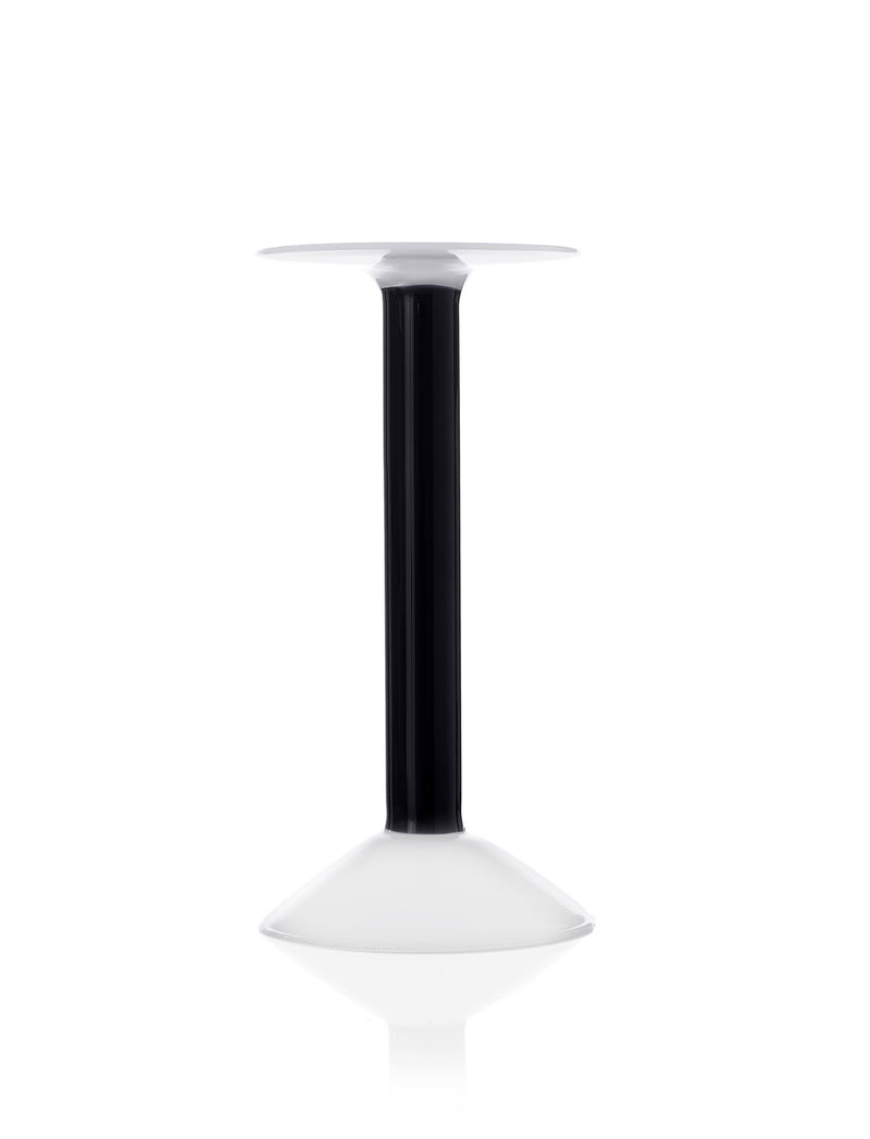 Glass Candleholder Mm White/black/white - Rainbow Collection