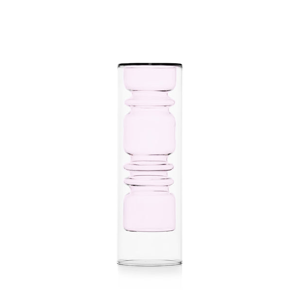 Rings Collection; Vase in Pink Glass 30 cm