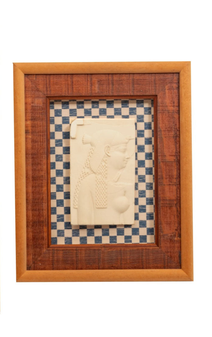 Plaster plaque representing Egyptian character (b)