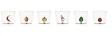 Set of 6 assorted glasses with vegetables