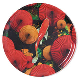 Round Birch Veneer Tray - Koi Fish