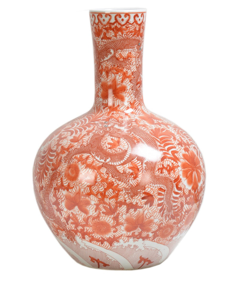 Vase - Coral & White