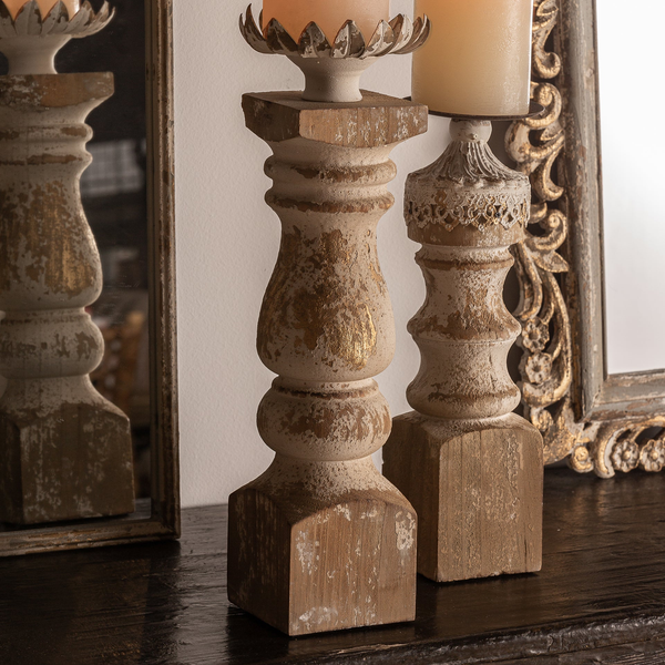 Candle Holder - Wood, Large