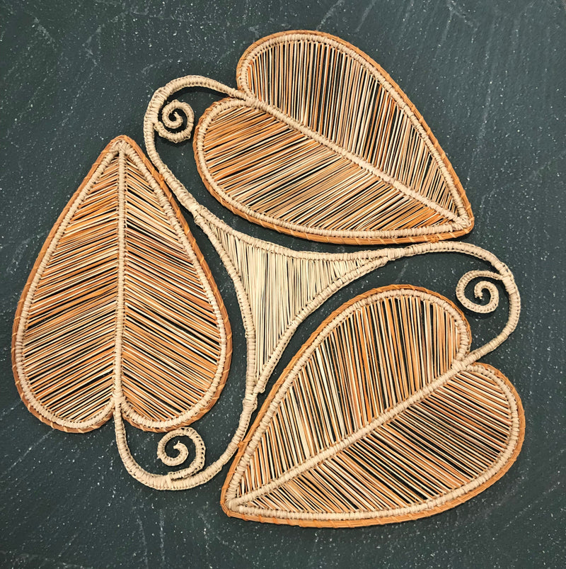 Placemat / Centrepiece Handmade, Peach / Natural