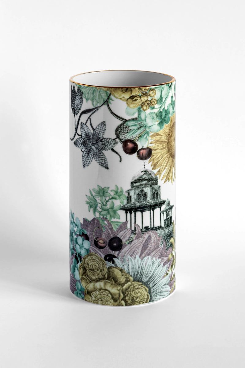 Vase - Cylindrical Majolica by Vito Nesta Grand Tour