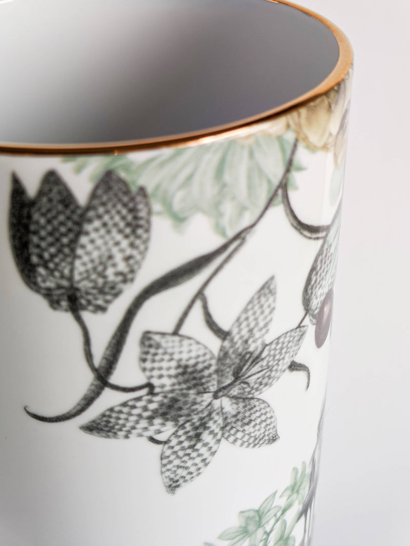 Vase - Cylindrical Majolica by Vito Nesta Grand Tour