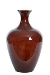 Vase  RUBRA glass shiny dark brown