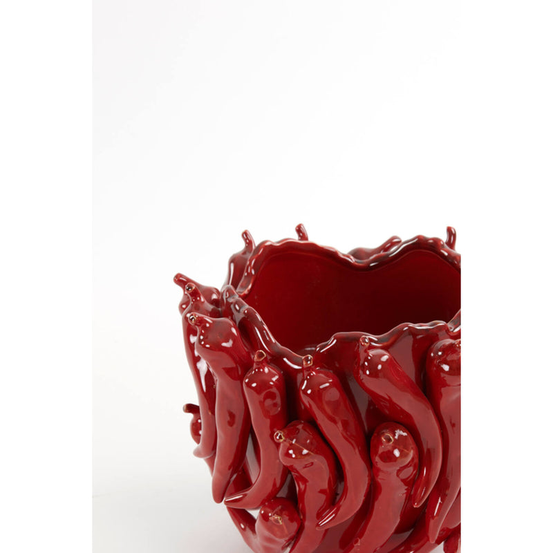 Vase in Ceramic with Red Peppers