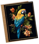 Card with Flowers & Parrot - Mini Card
