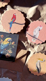 Card with Flowers & Parrot - Mini Card
