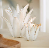 Candle Holder, Cactus - Cream colour