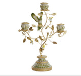 Candlestick with a Green Parrot