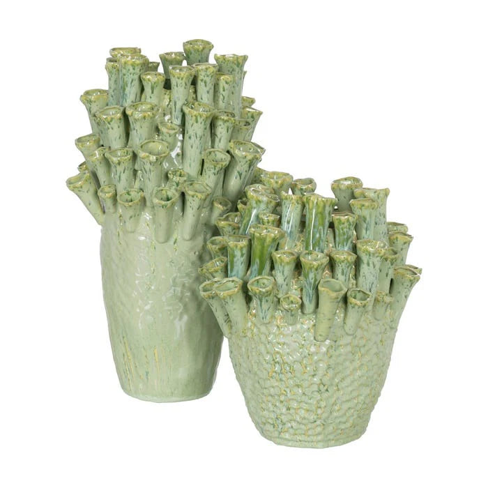 Vase in Green Ceramic - L