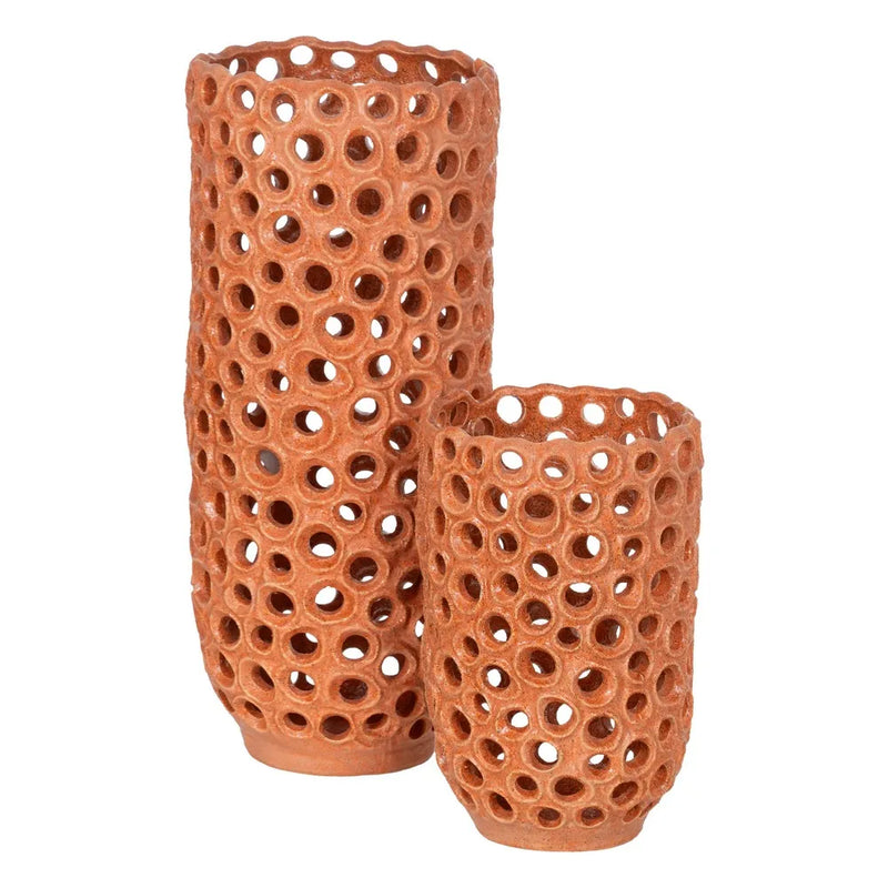 Vase in Orange Ceramic - L