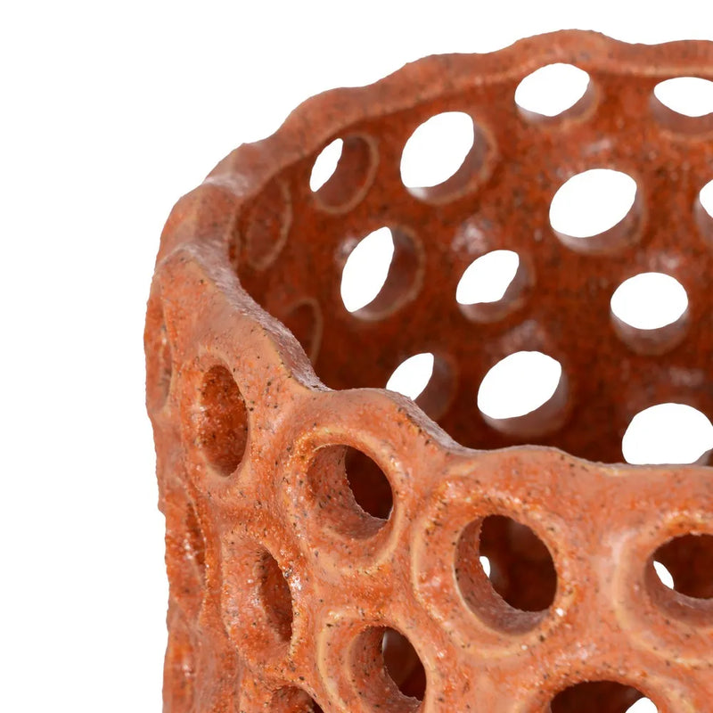 Vase in Orange Ceramic - L