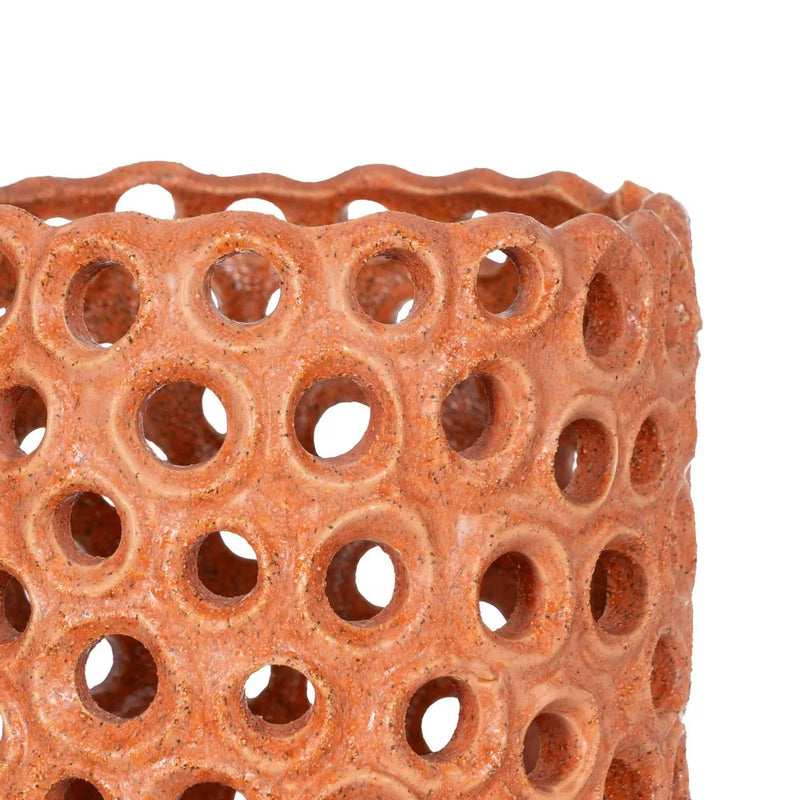 Vase in Orange Ceramic - L
