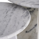Side Table White Natural Stone Room - Small