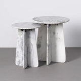 Side Table White Natural Stone Room - Small