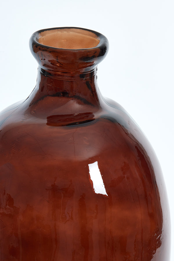 Vase ALTINO in Shiny Glass - Dark Brown