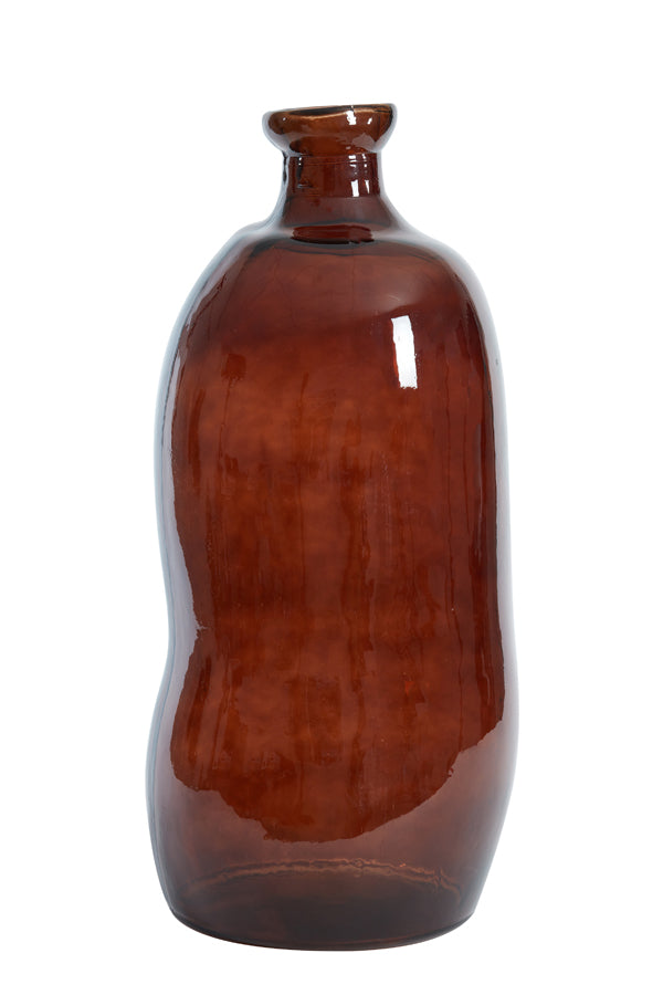 Vase ALTINO in Shiny Glass - Dark Brown