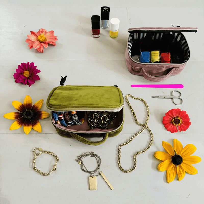 Cosmetics & Trinket Bag – Eco Velvet – Green S