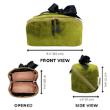 Organizing Makeup Bag, Expandable – Eco Velvet – Green