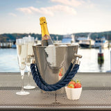 Champagne Cooler with Blue Rope Handle