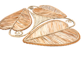 Placemat / Centrepiece Handmade, Peach / Natural