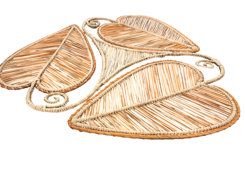 Placemat / Centrepiece Handmade, Peach / Natural