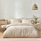 Reversible Duvet Cover Set, Barton Check Biscuit - Super King