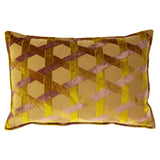 Cushion - Velvet Jacquard, Ochre/Blush
