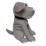 Door Stop - Dog, Brown Herringbone