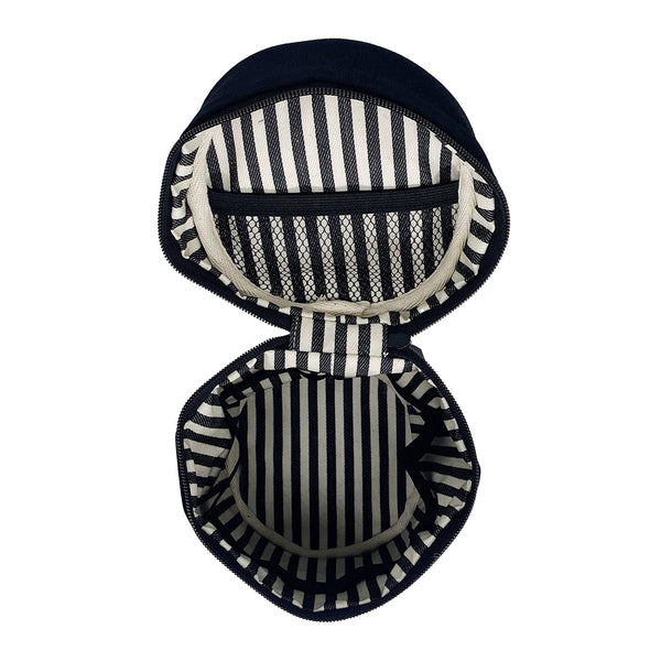 Skincare Case, Round with Handle – Black