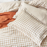 Reversible Duvet Cover Set, Barton Check Biscuit - Super King