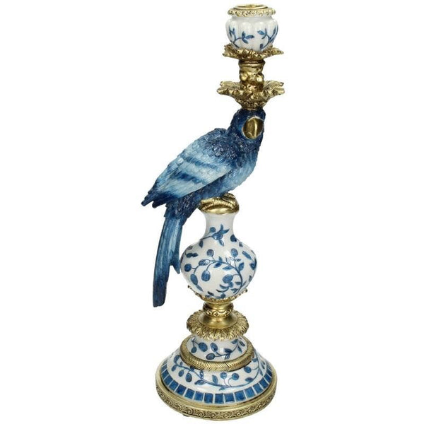 Candleholder - Blue Parrot - Polystone