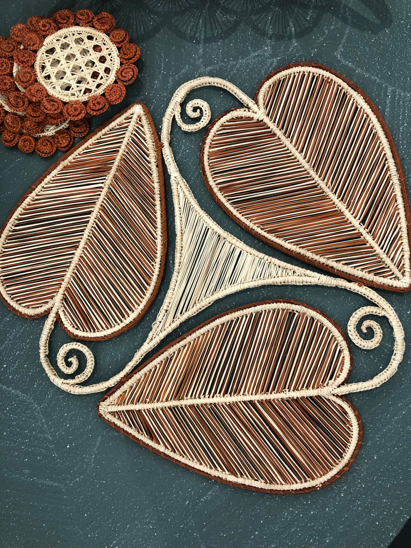Placemat - Handmade, Terracotta/Natural - Leaves