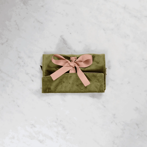 Jewellery Case, Travel, M – Eco Velvet – Green