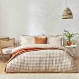 Reversible Duvet Cover Set, Barton Check Biscuit - Super King