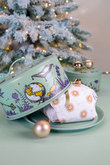 Cake Plate with Dome in Stainless Steel, Sage