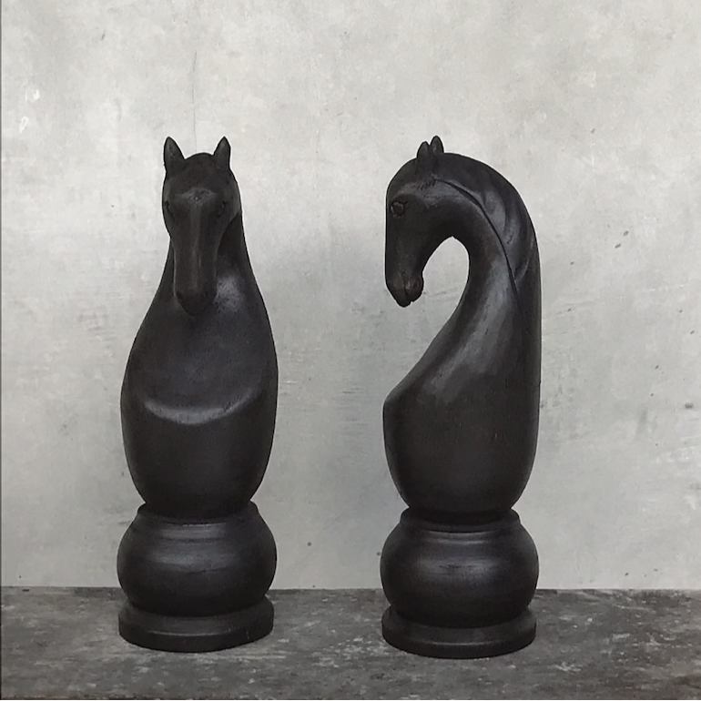 Chess Horse Sculpture - Black