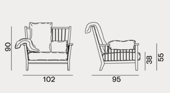 Armchair01 - Indoor Gervasoni Gray Collection