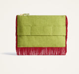 Pochette - Ambrosia Placée Orange in Rustic Cotton With Fringes by La Double J