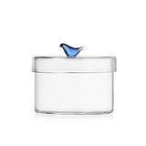 Birds Collection; Canister in Glass with a Blue Bird