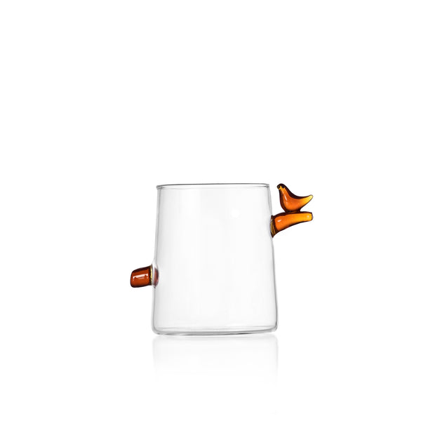 Birds Collection: Water Glass with an Orange Bird
