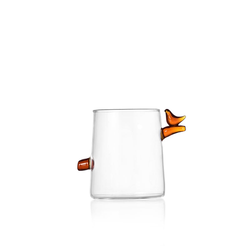 Glass with an orange bird - Collection Birds