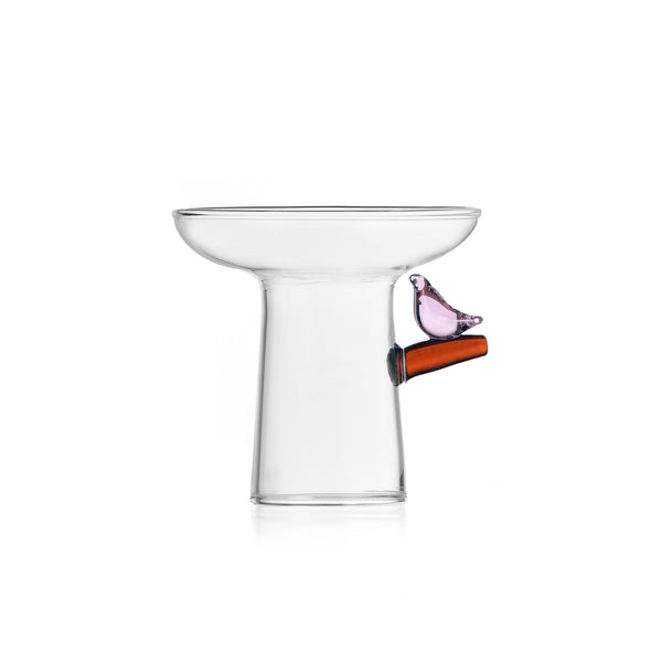 Glass Egg Cup with Pink Bird - Collection Birds